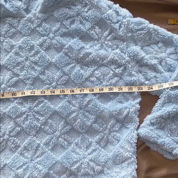 Joyspun Cozy Blue Textured Plush Pajama Lounge Set Cropped Hoodie & Joggers Sz S - Picture 4 of 14